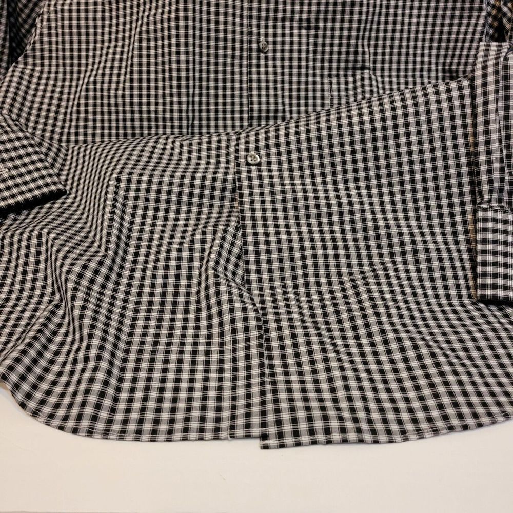 Shaquille O'Neal XLG Dress Shirt Mens 18 36/37 Black‎ White Tall Cooling Stretch - Picture 4 of 8